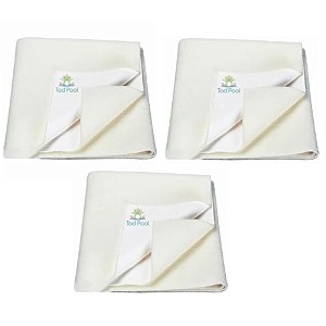 breathable bed protector  anti-piling fleece extra absorbent washable  waterproof quick dry sheet  bed protector sheet for kids and adults 3 ivory double bed size 260x200cm