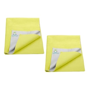 breathable bed protector  anti-piling fleece extra absorbent washable  waterproof quick dry sheet  bed protector sheet for kids and adults 2 yellow medium 70x100cm