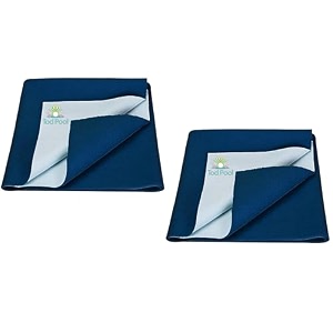 breathable bed protector  anti-piling fleece extra absorbent washable  waterproof quick dry sheet  bed protector sheet for kids and adults 2 dark blue sea small 70x50cm