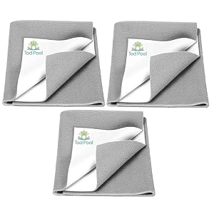 breathable bed protector  anti-piling fleece extra absorbent washable  waterproof quick dry sheet  bed protector sheet for kids and adults 3 grey medium 70x100cm