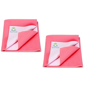 breathable bed protector  anti-piling fleece extra absorbent washable  waterproof quick dry sheet  bed protector sheet for kids and adults 2 salmon rose medium 70x100cm
