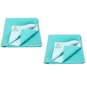 breathable bed protector  anti-piling fleece extra absorbent washable  waterproof quick dry sheet  bed protector sheet for kids and adults 2 sea green small 70x50cm