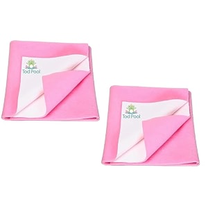 breathable bed protector  anti-piling fleece extra absorbent washable  waterproof quick dry sheet  bed protector sheet for kids and adults 2 pink double bed size 260x200cm
