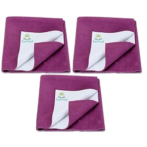 breathable bed protector  anti-piling fleece extra absorbent washable  waterproof quick dry sheet  bed protector sheet for kids and adults 3 rani pink small 70x50cm