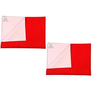 breathable bed protector  anti-piling fleece extra absorbent washable  waterproof quick dry sheet  bed protector sheet for kids and adults 2 red double bed size 260x200cm