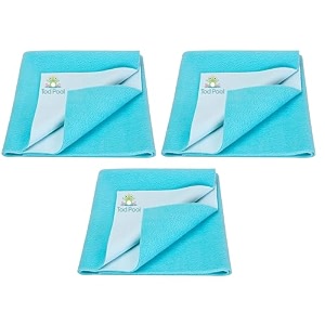 breathable bed protector  anti-piling fleece extra absorbent washable  waterproof quick dry sheet  bed protector sheet for kids and adults 3 sea blue large 140x100cm