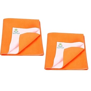 breathable bed protector  anti-piling fleece extra absorbent washable  waterproof quick dry sheet  bed protector sheet for kids and adults 2 peach medium 70x100cm