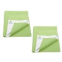 Breathable Bed Protector | Anti-Piling Fleece Extra Absorbent Washable | Waterproof Quick Dry Sheet | Bed Protector Sheet for Kids and Adults (2, Light Green, Medium (70x100cm))