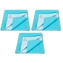 Breathable Bed Protector | Anti-Piling Fleece Extra Absorbent Washable | Waterproof Quick Dry Sheet | Bed Protector Sheet for Kids and Adults (3, Sea Blue, Medium (70x100cm))
