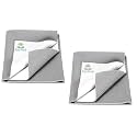 Breathable Bed Protector | Anti-Piling Fleece Extra Absorbent Washable | Waterproof Quick Dry Sheet | Bed Protector Sheet for Kids and Adults (2, Grey, Medium (70x100cm))