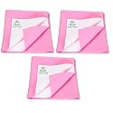 Breathable Bed Protector | Anti-Piling Fleece Extra Absorbent Washable | Waterproof Quick Dry Sheet | Bed Protector Sheet for Kids and Adults (3, Pink, Double Bed Size (260x200cm))