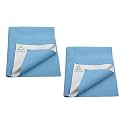 Breathable Bed Protector | Anti-Piling Fleece Extra Absorbent Washable | Waterproof Quick Dry Sheet | Bed Protector Sheet for Kids and Adults (2, Blue, Small (70x50cm))