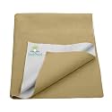 Breathable Bed Protector | Anti-Piling Fleece Extra Absorbent Washable | Waterproof Quick Dry Sheet | Bed Protector Sheet for Kids and Adults (1, Beige, Large (140x100cm))