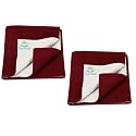 Breathable Bed Protector | Anti-Piling Fleece Extra Absorbent Washable | Waterproof Quick Dry Sheet | Bed Protector Sheet for Kids and Adults (2, Maroon, Large (140x100cm))