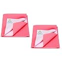 Breathable Bed Protector | Anti-Piling Fleece Extra Absorbent Washable | Waterproof Quick Dry Sheet | Bed Protector Sheet for Kids and Adults (2, Salmon Rose, Double Bed Size (260x200cm))