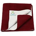 Breathable Bed Protector | Anti-Piling Fleece Extra Absorbent Washable | Waterproof Quick Dry Sheet | Bed Protector Sheet for Kids and Adults (1, Maroon, Medium (70x100cm))