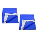 Breathable Bed Protector | Anti-Piling Fleece Extra Absorbent Washable | Waterproof Quick Dry Sheet | Bed Protector Sheet for Kids and Adults (2, Dark Blue, XLarge (140x200cm))