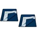 Breathable Bed Protector | Anti-Piling Fleece Extra Absorbent Washable | Waterproof Quick Dry Sheet | Bed Protector Sheet for Kids and Adults (2, Dark Blue Sea, Large (140x100cm))