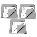 Breathable Bed Protector | Anti-Piling Fleece Extra Absorbent Washable | Waterproof Quick Dry Sheet | Bed Protector Sheet for Kids and Adults (3, Grey, Small (70x50cm))