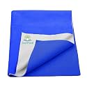 Breathable Bed Protector | Anti-Piling Fleece Extra Absorbent Washable | Waterproof Quick Dry Sheet | Bed Protector Sheet for Kids and Adults (1, Dark Blue, Double Bed Size (260x200cm))