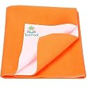Breathable Bed Protector | Anti-Piling Fleece Extra Absorbent Washable | Waterproof Quick Dry Sheet | Bed Protector Sheet for Kids and Adults (2, Peach, Large (140x100cm))