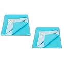 Breathable Bed Protector | Anti-Piling Fleece Extra Absorbent Washable | Waterproof Quick Dry Sheet | Bed Protector Sheet for Kids and Adults (2, Sea Blue, Medium (70x100cm))