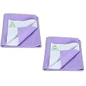 Breathable Bed Protector | Anti-Piling Fleece Extra Absorbent Washable | Waterproof Quick Dry Sheet | Bed Protector Sheet for Kids and Adults (2, Voilet, Large (140x100cm))