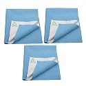 Breathable Bed Protector | Anti-Piling Fleece Extra Absorbent Washable | Waterproof Quick Dry Sheet | Bed Protector Sheet for Kids and Adults (3, Blue, Small (70x50cm))