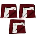 Breathable Bed Protector | Anti-Piling Fleece Extra Absorbent Washable | Waterproof Quick Dry Sheet | Bed Protector Sheet for Kids and Adults (3, Maroon, Small (70x50cm))