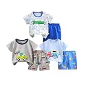 Toddler Baby Boy Clothes for 2t 3t Boys Cute Summer Short Sleeve T-Shirt Tops Shorts Clothes Sets Baby Boy Outfits