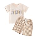 Toddler Baby Boy Easter Rabbit Outfit Short Sleeve Bunny Carrot Smocked T-shirt Elastic Waist Shorts Summer Clothes