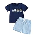 Toddler Baby Boy Easter Rabbit Outfit Short Sleeve Bunny Carrot Smocked T-shirt Elastic Waist Shorts Summer Clothes