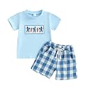 Toddler Baby Boy Easter Rabbit Outfit Short Sleeve Bunny Carrot Smocked T-shirt Elastic Waist Shorts Summer Clothes
