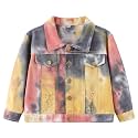 Toddler Baby Boys Girls Fall Clothes Thin Denim Jackets Kids Tie Dye Ripped Jeans Coats Button Down Outerwear