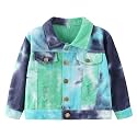Toddler Baby Boys Girls Fall Clothes Thin Denim Jackets Kids Tie Dye Ripped Jeans Coats Button Down Outerwear