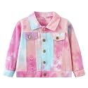 Toddler Baby Boys Girls Fall Clothes Thin Denim Jackets Kids Tie Dye Ripped Jeans Coats Button Down Outerwear