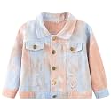 Toddler Baby Boys Girls Fall Clothes Thin Denim Jackets Kids Tie Dye Ripped Jeans Coats Button Down Outerwear