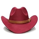 Toddler Baby Cowboy Hat, Boys Girls Cowgirl Hat with Leather Hatband, Wide Brim Infant Kids Western Cowboy Hat
