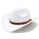 Toddler Baby Cowboy Hat, Boys Girls Cowgirl Hat with Leather Hatband, Wide Brim Infant Kids Western Cowboy Hat