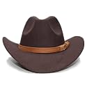 Toddler Baby Cowboy Hat, Boys Girls Cowgirl Hat with Leather Hatband, Wide Brim Infant Kids Western Cowboy Hat