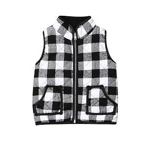 toddler baby girl boy plaid qulted puffer vest padded gilet jacket outwear winter outfit clothes