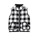 Toddler Baby Girl Boy Plaid Qulted Puffer Vest Padded Gilet Jacket Outwear Winter Outfit Clothes