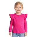 Toddler Baby Girls Solid Color Ruffle T Shirt