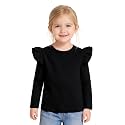 Toddler Baby Girls Solid Color Ruffle T Shirt