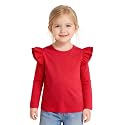 Toddler Baby Girls Solid Color Ruffle T Shirt