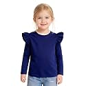 Toddler Baby Girls Solid Color Ruffle T Shirt