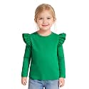 Toddler Baby Girls Solid Color Ruffle T Shirt