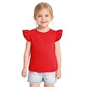 Toddler Baby Girls Solid Color Ruffle T Shirt