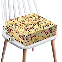 Toddler Booster Seat for Dining Table,4 Inches Washable Double Safer Straps Non-Slip Bottom Booster Seat Dining for Kids, Portable Travel High Density Sponge Detachable Increasing Cushion for Child