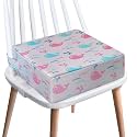 Toddler Booster Seat for Dining Table,4 Inches Washable Double Safer Straps Non-Slip Bottom Booster Seat Dining for Kids, Portable Travel High Density Sponge Detachable Increasing Cushion for Child.